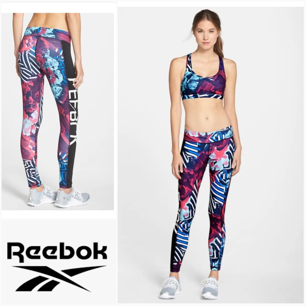 REEBOK XS PlayDry Graphic Print Leggings Size XS